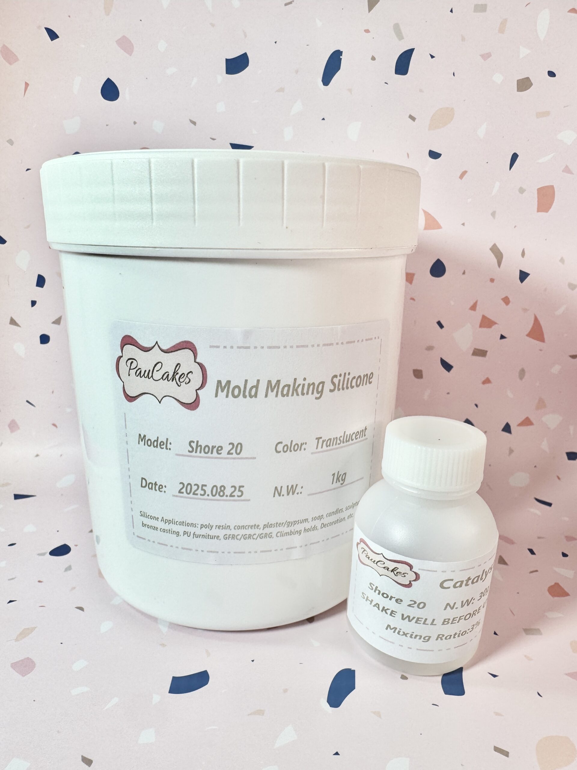 Caucho de Silicona base estanio dureza 20 TRANSPARENTE x1 kilo