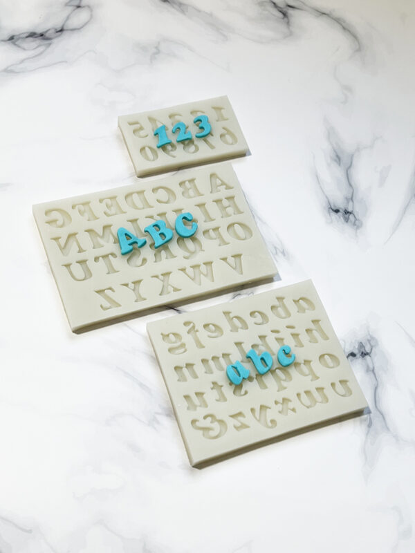 Molde de Silicona Letras y Números Miniatura (Set x3)
