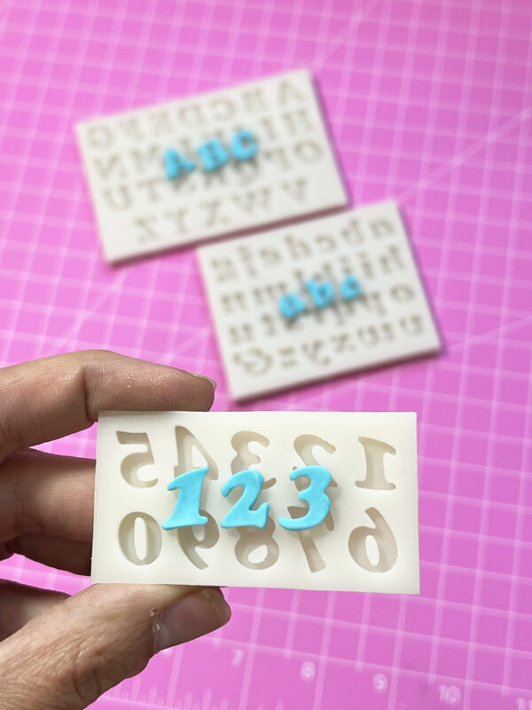 Molde de Silicona Letras y Números Miniatura (Set x3) - Imagen 7