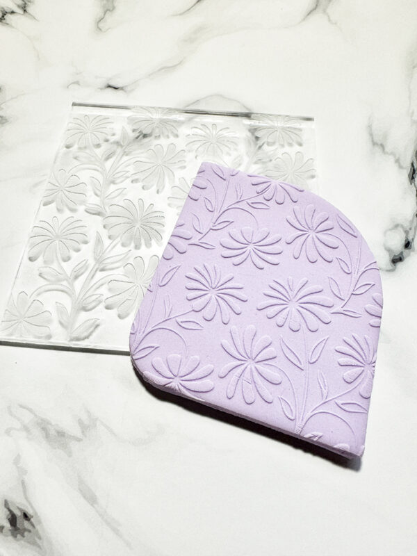 Stamp Relieve Textura Margaritas y Hojas