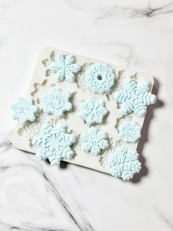 Molde de Silicona Copos de Nieve x 10