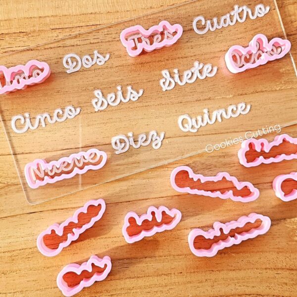 Placa Numerica Cursiva Relieve con 11 cortantes - Imagen 2