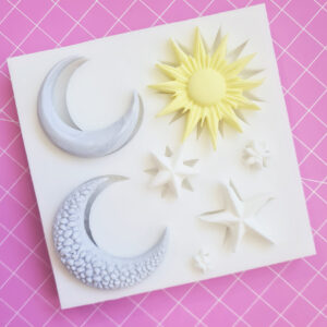 Molde de Silicona Sol, Lunas y Estrellas