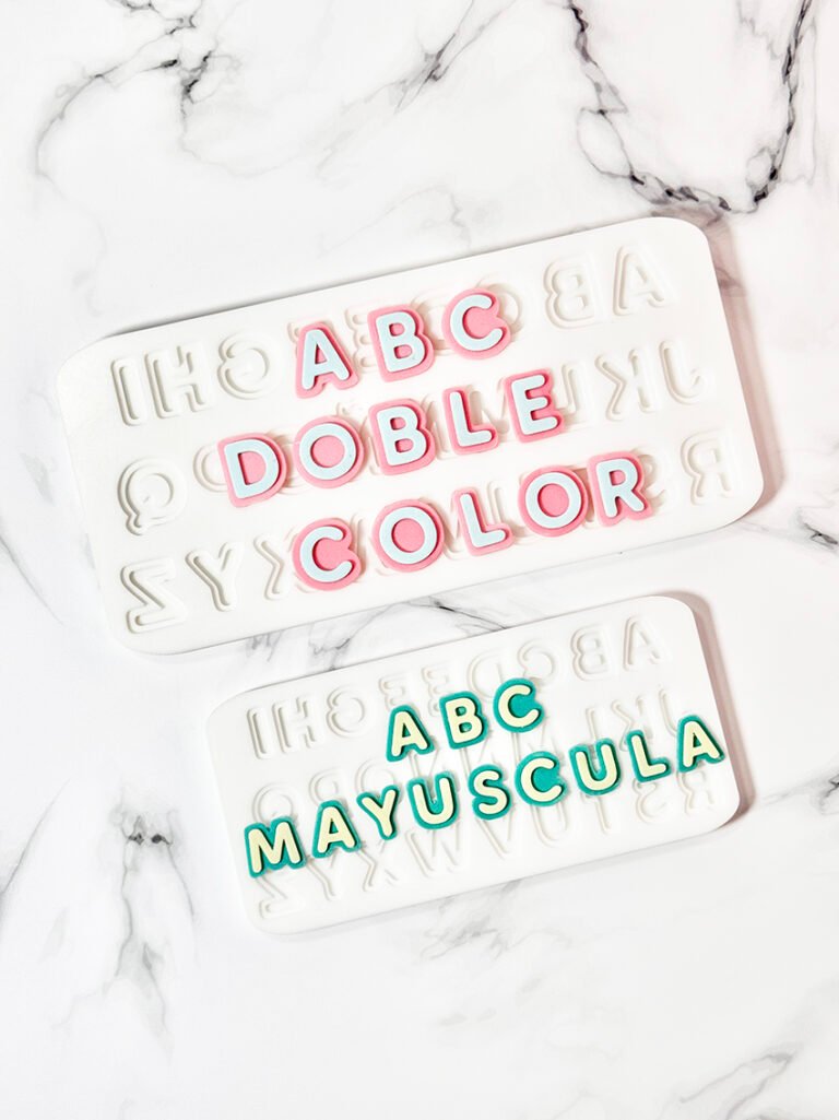 Molde de Silicona Abecedario Letras doble color mini Mayúsculas ...